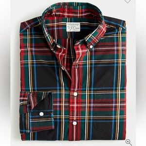 J.Crew Stretch Secret Wash Poplin Stewart Tartan Plaid Shirt | Size Medium